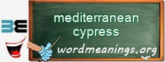 WordMeaning blackboard for mediterranean cypress